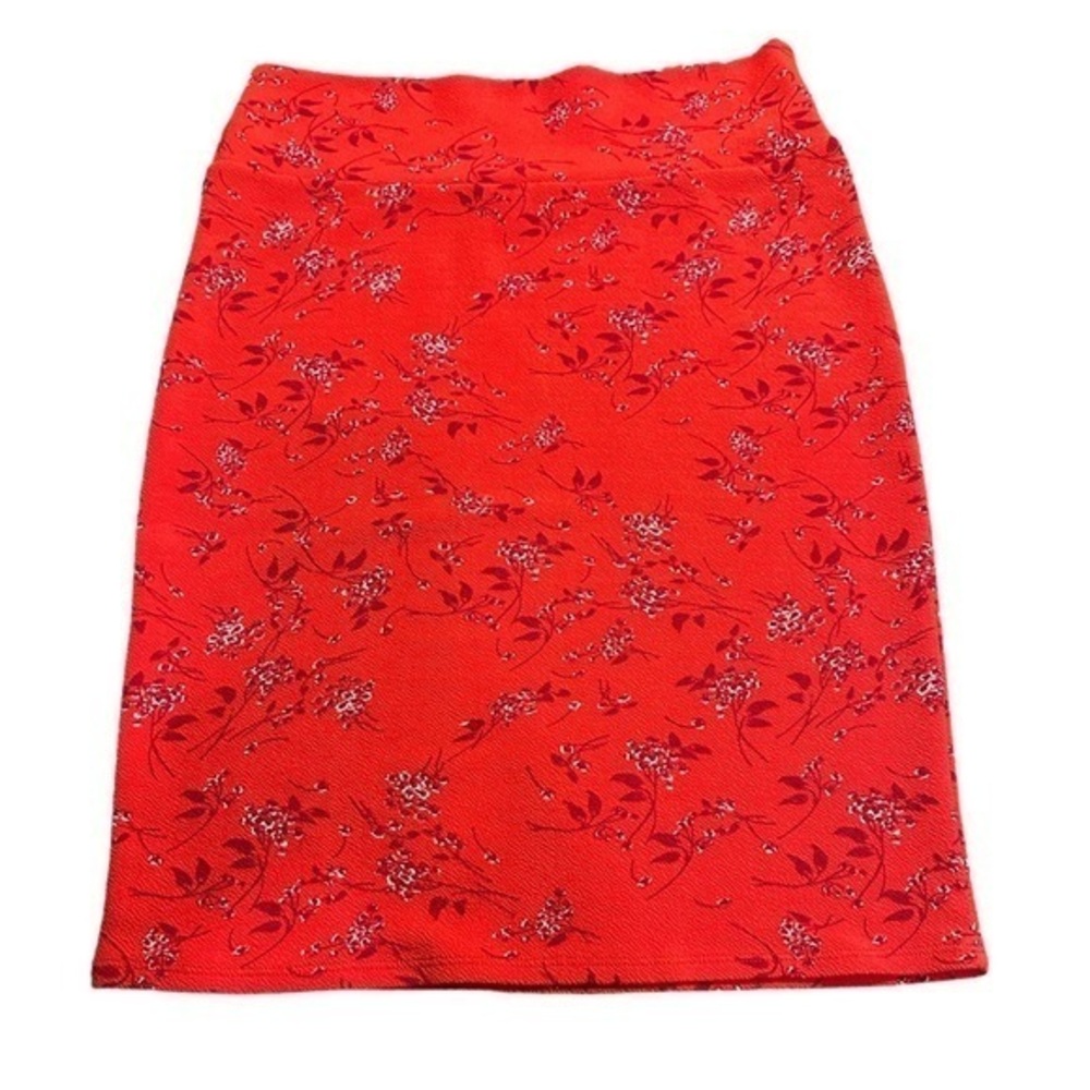 Lularoe Red Cassie Pencil Skirt Size Large EUC/New Valentines #1990